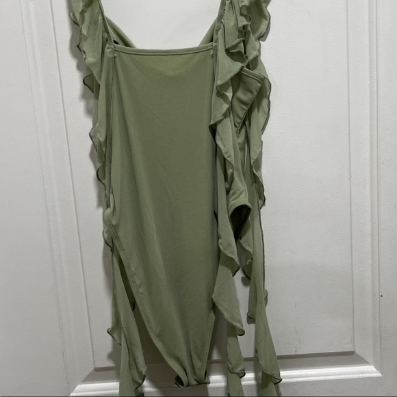 Sage Green Ruffle Strap Top - Picture 7 of 9